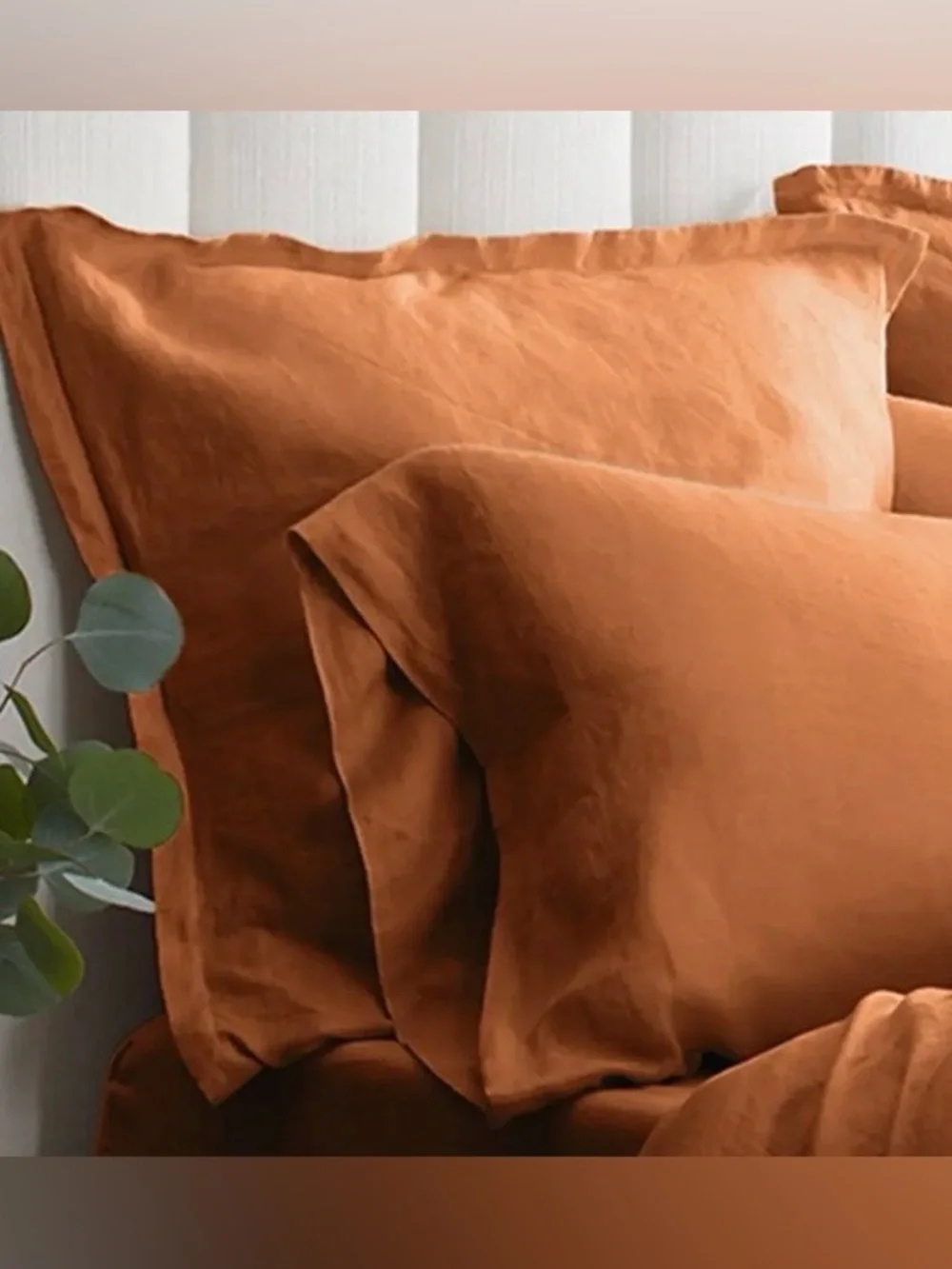 NWT Quince European Linen Euro Sham, 26 X 26 (Terracotta)